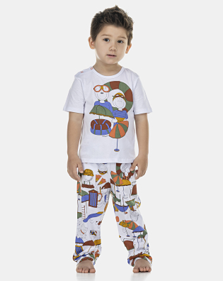 Pijama Masculino Baby Manga Curta e Calça