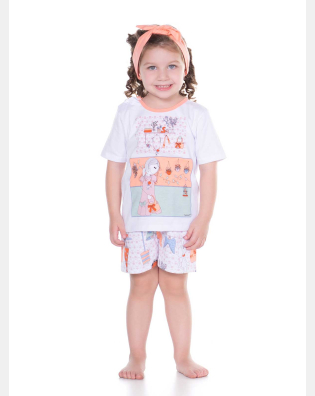 Pijama manga curta e short