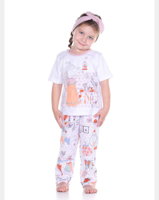 Pijama manga curta e calça    