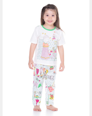 Pijama manga curta e calça