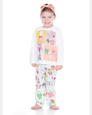 Pijama manga longa e calça 