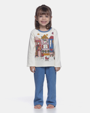 Pijama manga longa e calça