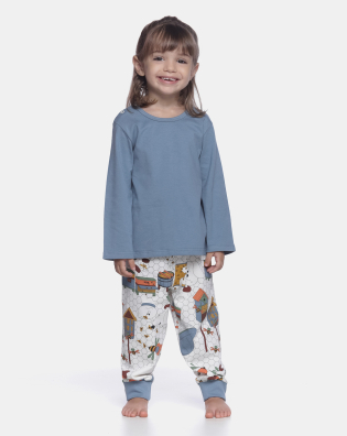 Pijama manga longa e calça