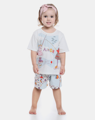 Pijama manga curta e short