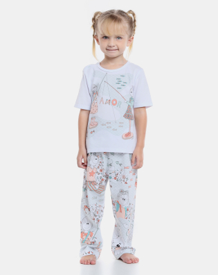 Pijama manga curta e calça
