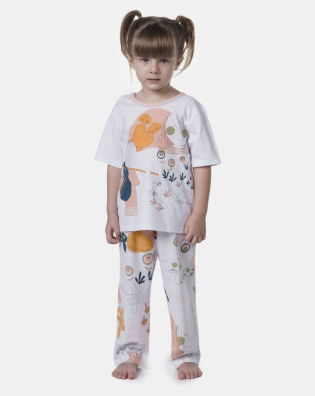Pijama manga curta e calça