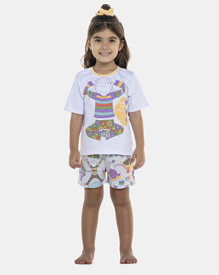 Pijama Feminino Baby Manga Curta e Short