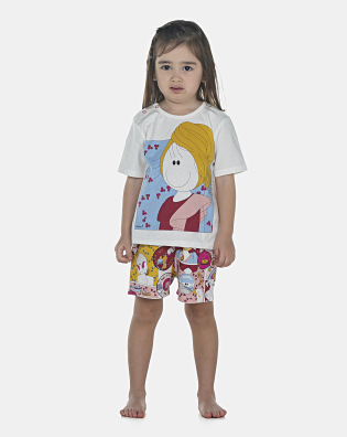 Pijama Feminino Baby Manga Curta e Short