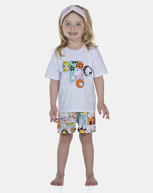Pijama Feminino Baby Manga Curta e Short