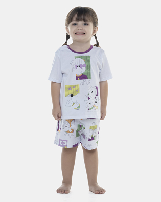 Pijama Feminino Baby Manga Curta e Short
