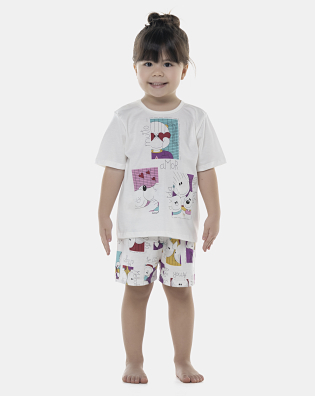 Pijama Feminino Baby Manga Curta e Short