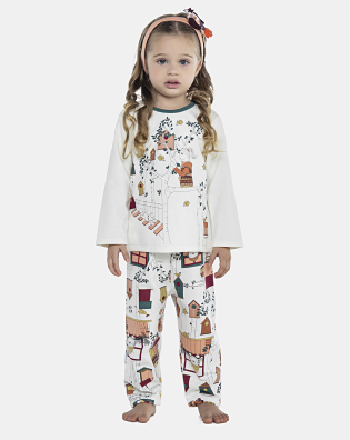 Pijama Feminino Baby Manga Longa e Calça Moletinho