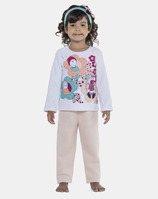 Pijama Feminino Baby Manga Longa e Calça Plush