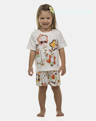 Pijama Feminino Baby Manga Curta e Short