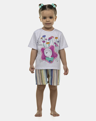 Pijama Feminino Baby Manga Curta e Short