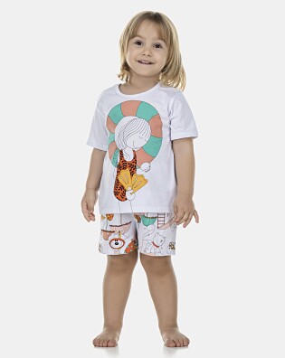 Pijama Feminino Baby Manga Curta e Short
