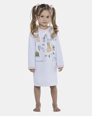 Camisão Feminino Baby Manga Longa Com Bolsos Moletinho