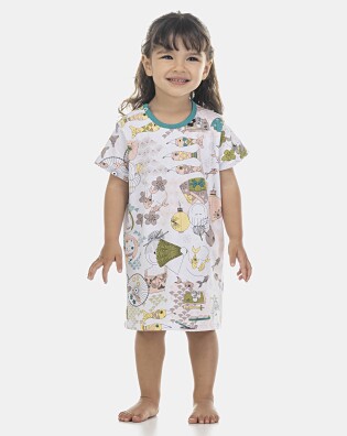Camisão Feminino Baby Manga Curta