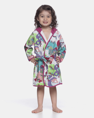 Roupão Feminino Baby Manga Longa Com Capuz