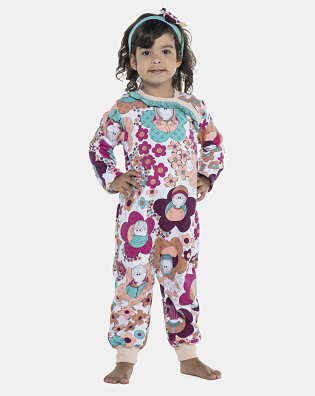Macacão Feminino Baby Manga Longa
