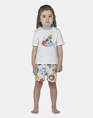 Pijama Baby Manga Curta e Short Unissex