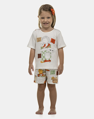Pijama Baby Manga Curta e Short Unissex