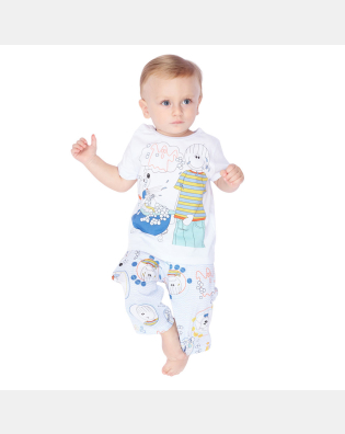 Pijama manga curta e calça