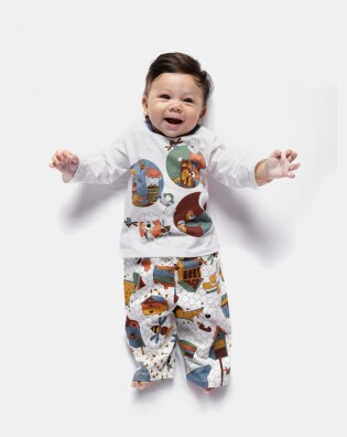 Pijama manga longa e calça Bebê Menino