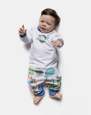 Pijama body manga longa e mijão