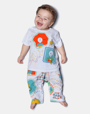Pijama Manga Curta e Calça