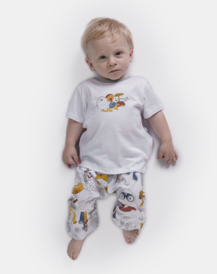 Pijama Bebê Menino manga curta e Calça 