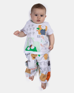 Pijama manga curta e calça