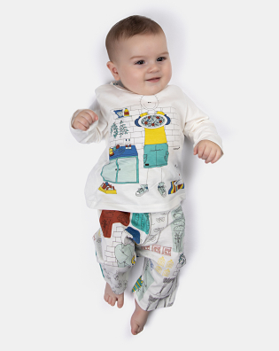 Pijama manga longa e calça 