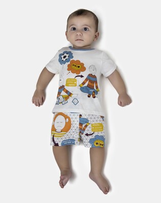 Pijama Masculino Bebe Manga Curta e Short