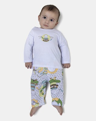 Pijama Masculino Bebe Manga Longa e Calça