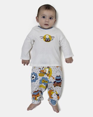 Pijama Masculino Bebe Manga Longa e Calça