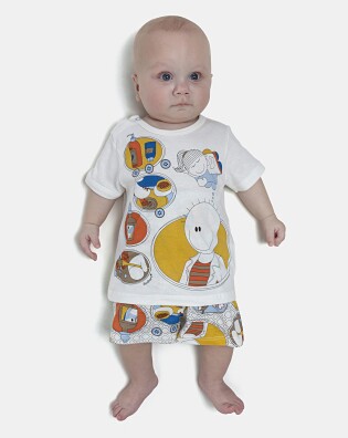 Pijama Masculino Bebe Manga Curta e Short