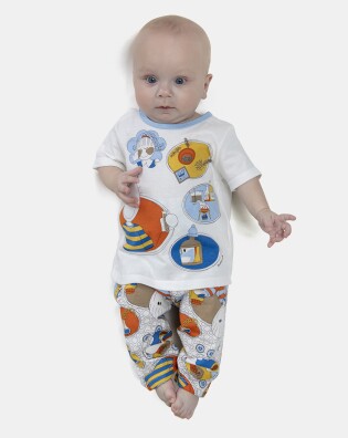 Pijama Masculino Bebe Manga Curta e Calça