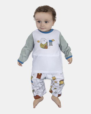 Pijama Masculino Bebe Body Manga Longa e Calça