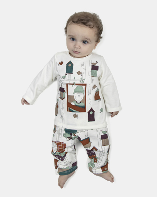 Pijama Masculino Bebe Manga Longa e Calça Moletinho