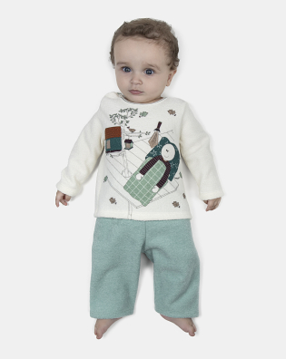 Pijama Masculino Bebe Manga Longa e Calça Plush