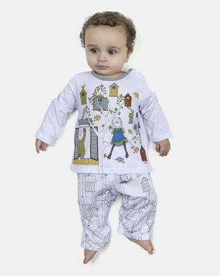 Pijama Masculino Bebe Manga Longa e Calça