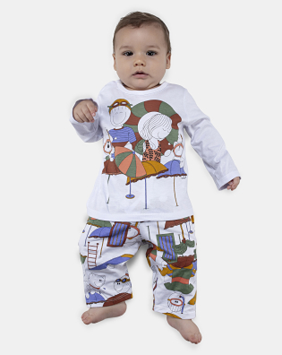 Pijama Masculino Bebe Manga Longa e Calça