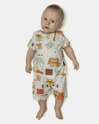 Macacão Masculino Bebe Manga Curta