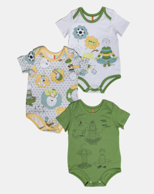 Kit Body Masculino Bebe Manga Curta