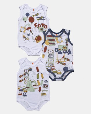 Kit Body Masculino Bebê Sem Mangas