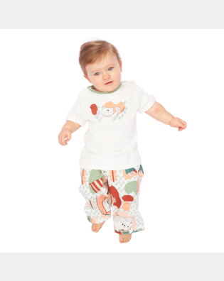Pijama manga curta e calça   