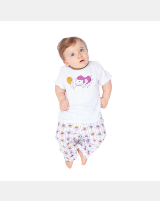Pijama manga curta e calça