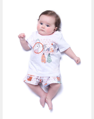 Pijama manga curta e short