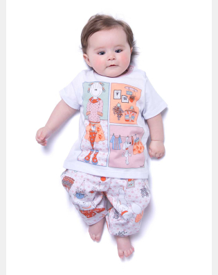 Pijama manga curta e calça